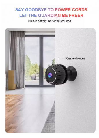 Mini Camera de Supraveghere, WiFi, 1080p Full HD, Rotatie 360 Grade, Night Vision, Senzor de miscare, Andowl, Negru (Q-S710) [4]