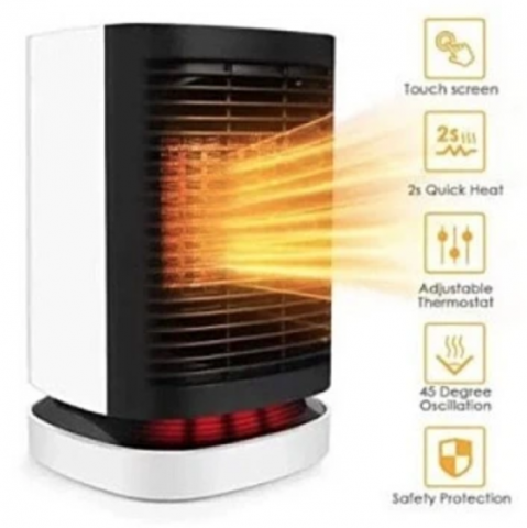 Mini Încălzitor Electric Portabil, cu Termostat, Elemente Ceramice, Protecție la Supraincalzire, Ideal pentru Birou și Casă, 950W, Andowl (Q-NF002) [3]