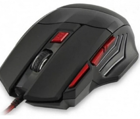 Mouse - Mouse Gaming, Negru/Roșu, 2400 DPI, 6 Butoane, Cablu 1.5m, Andowl (Q-802)