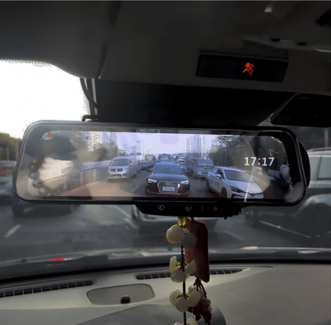 Oglindă Auto Digitală 9.66'', 4K cu 3 Camere-Frontală, Spate și Interioară, Funcție de parcare, Ecran Tactil și Înregistrare, Andowl (Q-CA504) [1]