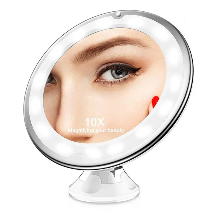Oglinzi cosmetice - Oglinda Led Machiaj Flexibila cu Ventuza Zoom 10x si Iluminare Q TL113