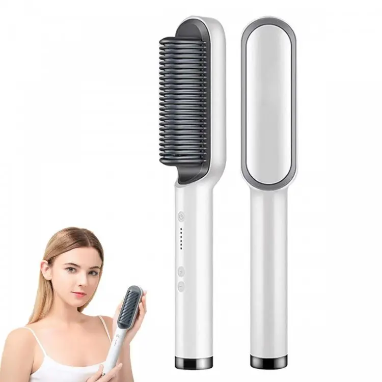 Articole Hair Styling - Placa Electrica Indreptat Parul, Tip Perie, Ondulator Rapid și Perie Inclusă – 200 de grade Celsius,  anti-electrizare Aorlis Q-M606