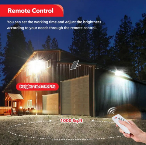 Proiector LED, cu Panou Solar si Telecomanda, Rezistent la Apa, 100W, IP65 (ZS56-013) [6]
