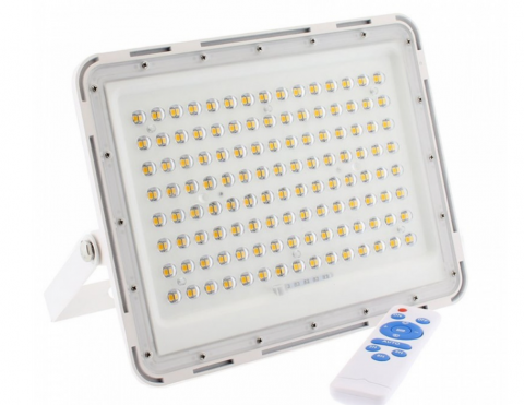 Proiector LED, cu Panou Solar si Telecomanda, Rezistent la Apa, 150W, Negru/Alb, IP65 (ZS56-005) [1]