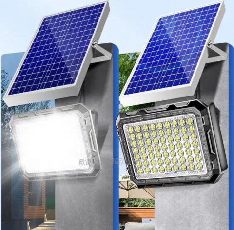 Proiector LED, cu Panou Solar si Telecomanda, Rezistent la Apa, 150W, Negru/Alb, IP65 (ZS56-005) [3]