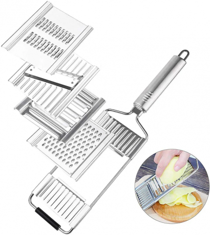 Răzătoare Manuală, cu 4 Lame, din Inox, pentru Tăiat Legume și Fructe, Aorlis (AO-78330) [7]