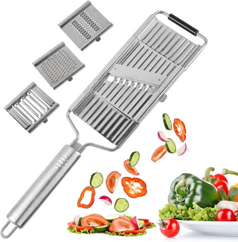 Răzătoare Manuală, cu 4 Lame, din Inox, pentru Tăiat Legume și Fructe, Aorlis (AO-78330) [3]