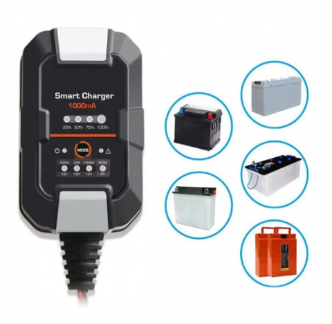 Redresor Auto QD-P077, Încărcător Digital 6/12V, 5A, 1000mA, Compatibil cu Baterii Plumb-Acid, AGM, Litiu, Multifuncțional și Sigur pentru Întreținerea Bateriilor Auto și Moto, Andowl (QD-P077) [1]