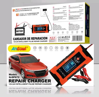  Redresor Inteligent pentru Baterii Auto, 12V 150Ah, 24V 100Ah, 90W, Încărcător, Mentenanță și Reparație Andowl (Q-DP672) [4]