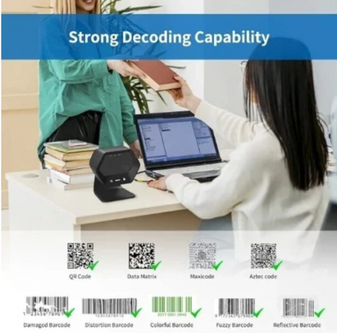 Scaner Omnidirecțional 1D, 2D, QR, Tehnologie Bidirecțională, Ideal pentru Supermarketuri, Andowl (Q-SM700) [4]
