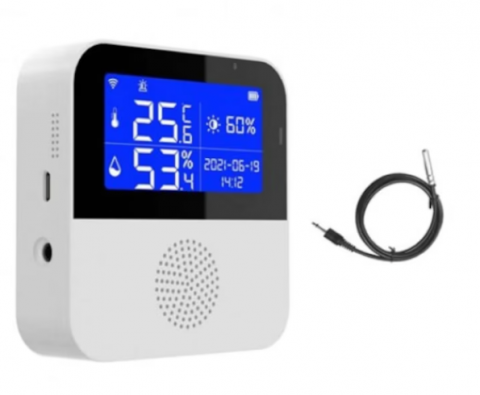 Casa, Gradina & Bricolaj - Senzor Inteligent WiFi de Temperatură și Umiditate, Ecran LCD 2.9 inch, Andowl (Q-WD01)