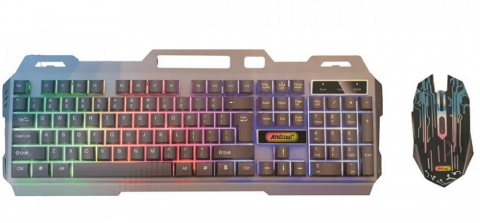 PC, Periferice & Software - Set Gaming Andowl: Tastatură și Mouse Iluminat RGB pentru Performanță Superioară Anddowl (Q-808)