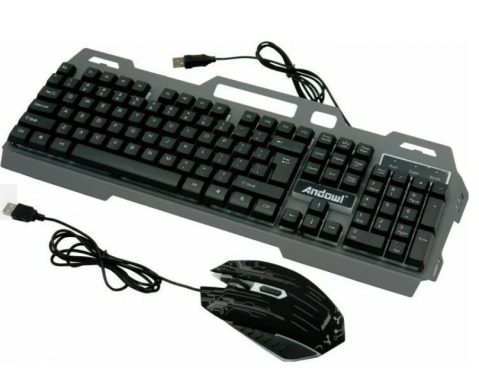 Set Gaming Andowl: Tastatură și Mouse Iluminat RGB pentru Performanță Superioară Anddowl (Q-808) [1]