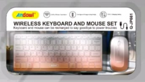 Tastaturi - Set Tastatură Wireless cu Mouse, Bluetooth, Design Ergonomic, Iluminare LED, Aorlis (Q-JP662)