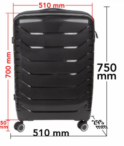 Set Trolere Voiaj, 4 Piese (35l, 43l, 70l, 105l), StowAway, 4 Roti Duble 360 Grade, Detasabile, PP, Inchidere Cifru, Negru, Gri, Naimeed D5967 [11]
