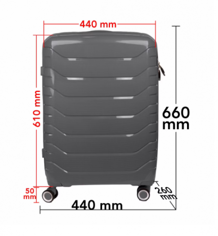 Set Trolere Voiaj, 4 Piese (35l, 43l, 70l, 105l), StowAway, 4 Roti Duble 360 Grade, Detasabile, PP, Inchidere Cifru, Negru, Gri, Naimeed D5967 [8]
