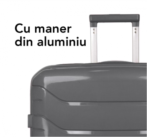 Set Trolere Voiaj, 4 Piese (35l, 43l, 70l, 105l), StowAway, 4 Roti Duble 360 Grade, Detasabile, PP, Inchidere Cifru, Negru, Gri, Naimeed D5967 [15]