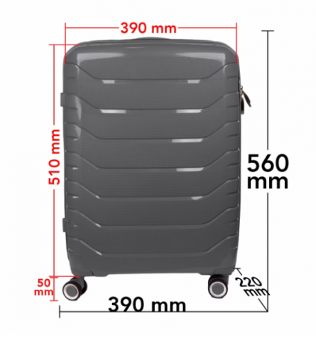 Set Trolere Voiaj, 4 Piese (35l, 43l, 70l, 105l), StowAway, 4 Roti Duble 360 Grade, Detasabile, PP, Inchidere Cifru, Negru, Gri, Naimeed D5967 [6]