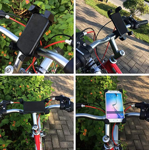 Suport Telefon Pentru Bicicleta/Motocicleta, Reglare La 360°, ABS, 4-6.5", KOUVOLSEN, Negru (ZM-014) [6]