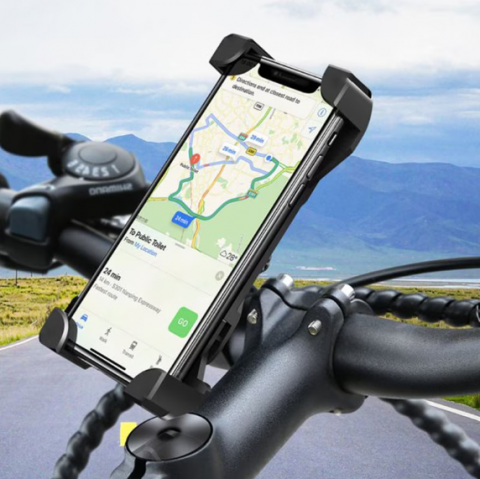 Suport Telefon Pentru Bicicleta/Motocicleta, Reglare La 360°, ABS, 4-6.5", KOUVOLSEN, Negru (ZM-014) [1]