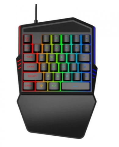 PC, Periferice & Software - Tastatură Gaming RGB, Compactă cu Iluminare LED și 35 de Taste, Andowl (Q-JP60)