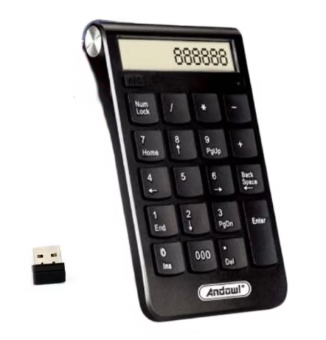 PC, Periferice & Software - Tastatură Numerică, Extensie Wireless, USB 3.0, Ergonomică și Compactă, Andowl (QJP30)