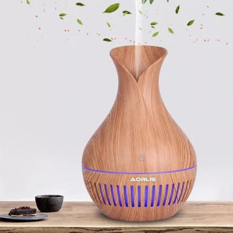 Articole Sanatate & Wellness - Umidificator Ultrasonic cu Aromaterapie, Iluminare LED RGB și Oprire Automată, 150ml, Design Modern Bej AORLIS (AO50111)