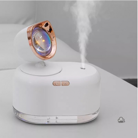 Articole Sanatate & Wellness - Umidificator Ultrasonic cu Lampă Videografică și Efect Apus, 300 ml, Aromaterapie și Design Modern, ANDOWL (RD-E289)