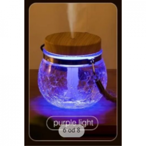 Ingrijire personala & Cosmetice - Umidificator USB din sticlă, Difuzor de Arome și Lumină Ambientală RGB, 400 ml, Design Modern și Compact