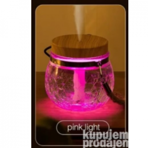 Articole wellness - Umidificator USB din sticlă, Difuzor de Arome și Lumină Ambientală RGB, 400 ml, Design Modern și Compact