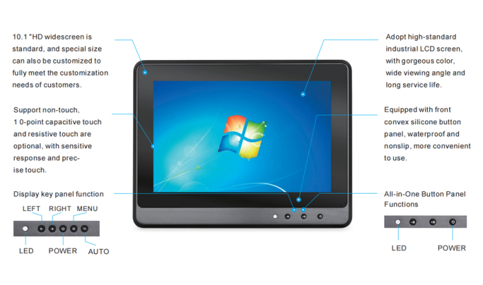 Panou PC industrial Windows 10.1" montat pe vehicul - Touch Think [2]