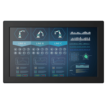 Display-uri Industriale - W24L100-PMC1OD - Display rezistiv cu montare pe panou tactil de 23,8 inch