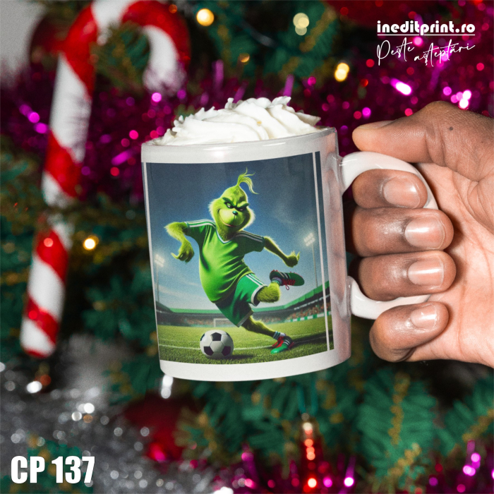 Cana personalizata - Grinch jucator de fotbal CP137 [2]