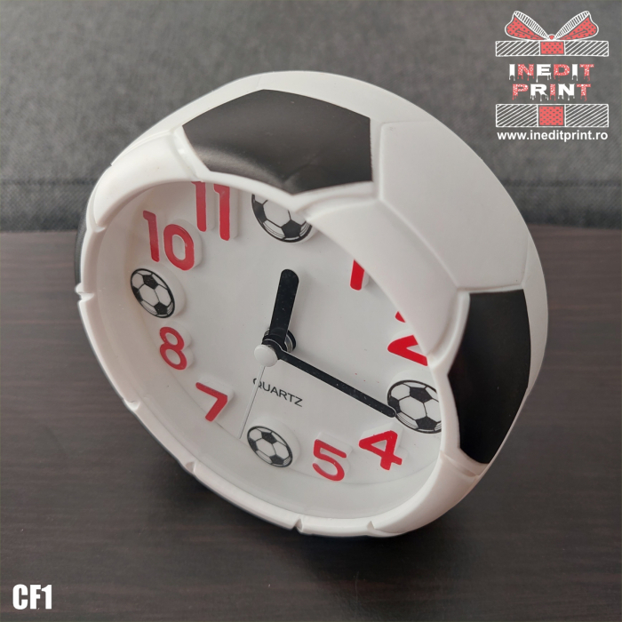 Ceas de birou Minge fotbal alb-negru CF1 [3]