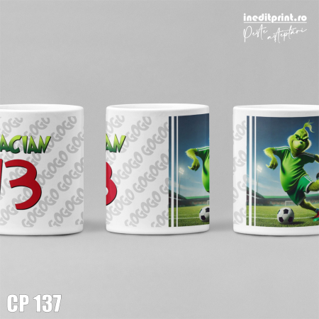 Cana personalizata - Grinch jucator de fotbal CP137 [2]
