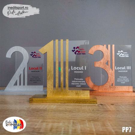 Cadouri Sportive - Set trofee personalizate locurile 1, 2 și 3 PP7