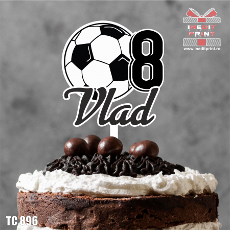 Cadouri Sportive - Topper Tort Personalizat UV Fotbal print TC896