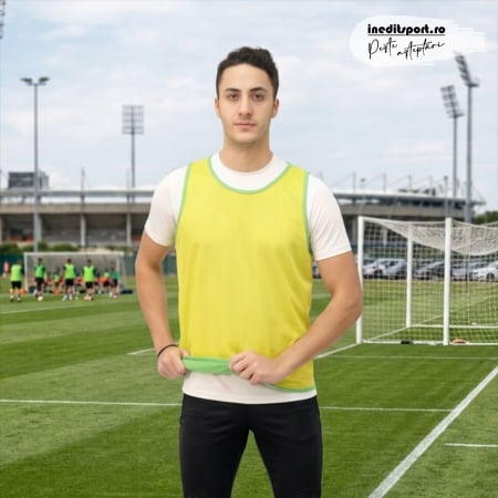 Veste departajare - Vesta reversibila unisex verde/galben