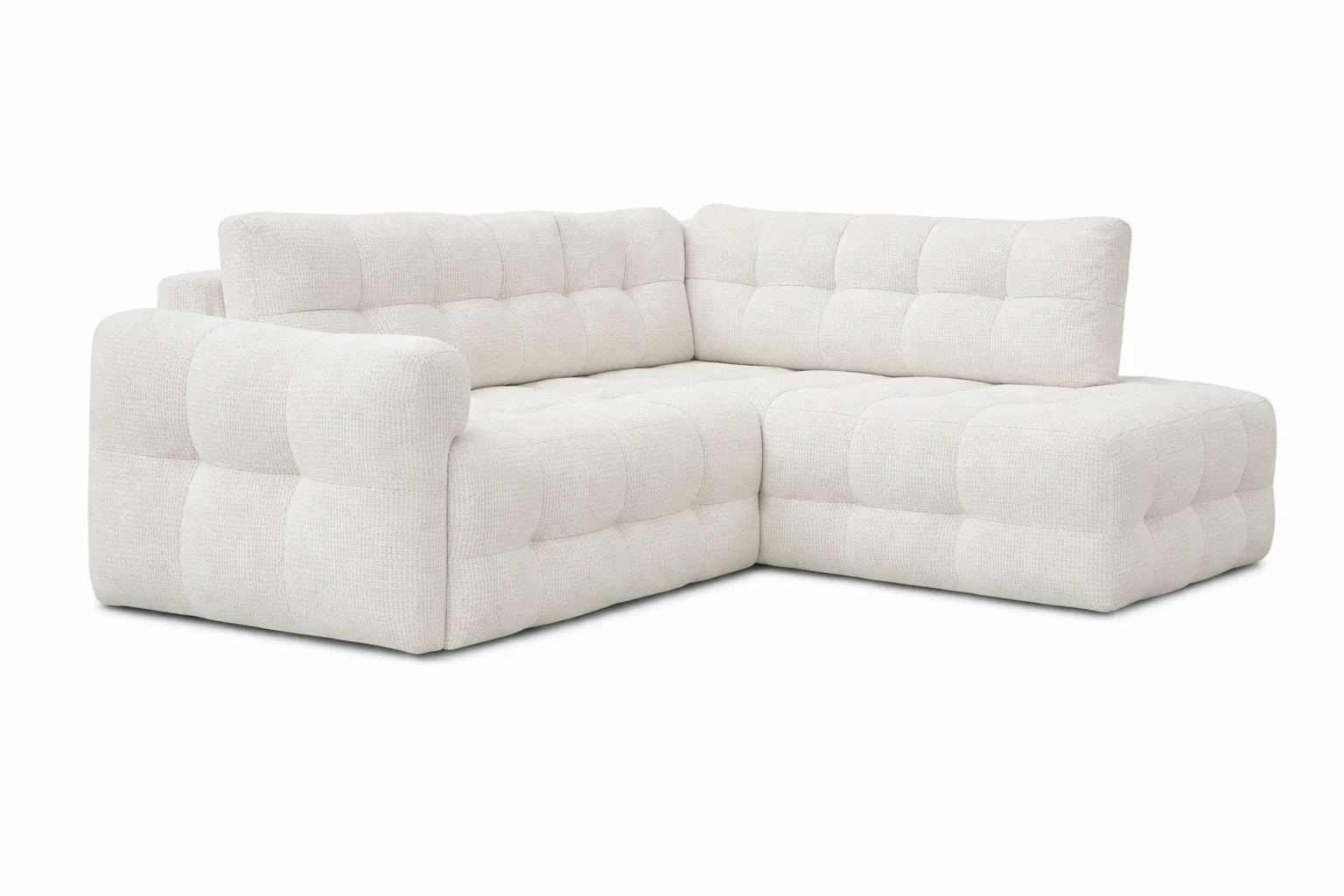 Canapea cu 4 locuri, tapițată în textil alb cald / Cloud Dancer — model MODO