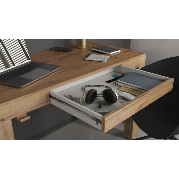 Birou, melamină-laminat, de culoare lemn rustic - FIRST [5]