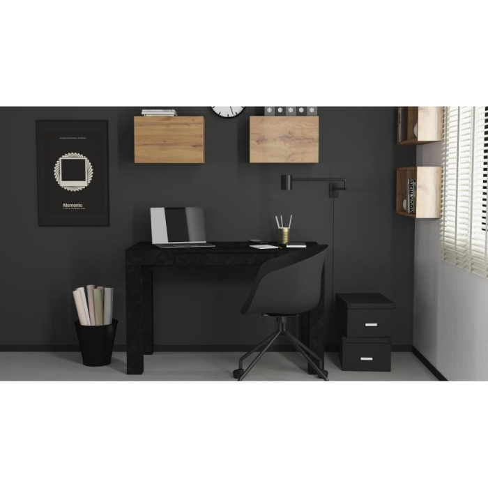 Birou, melamină-laminat, negru ciment - FIRST [5]