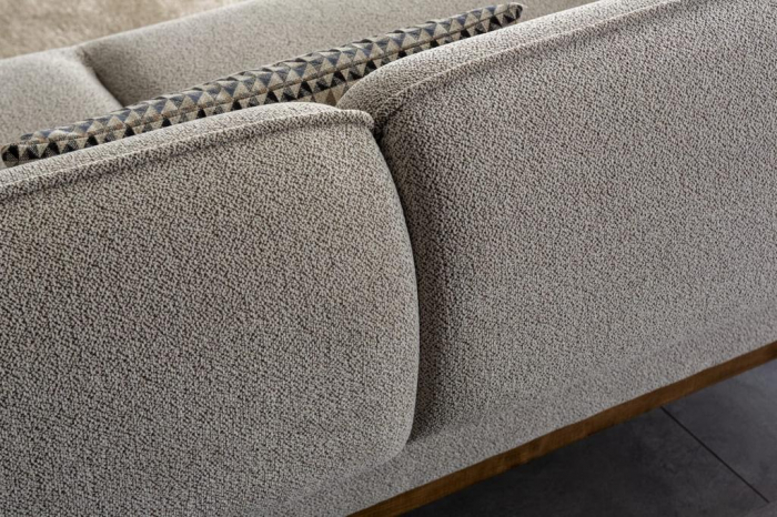 Canapea 3 locuri, finisaj nuc, textil ivoire - LUGO2 [4]