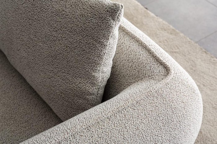 Canapea 3 locuri, finisaj nuc, textil ivoire - LUGO2 [5]