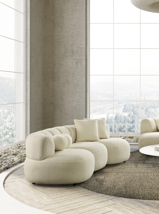 Canapea, 3 locuri, material textil boucle ivory - DESIRE [3]