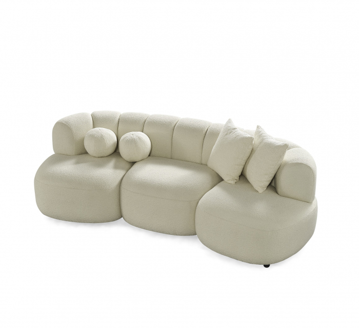 Canapea, 3 locuri, material textil boucle ivory - DESIRE [2]