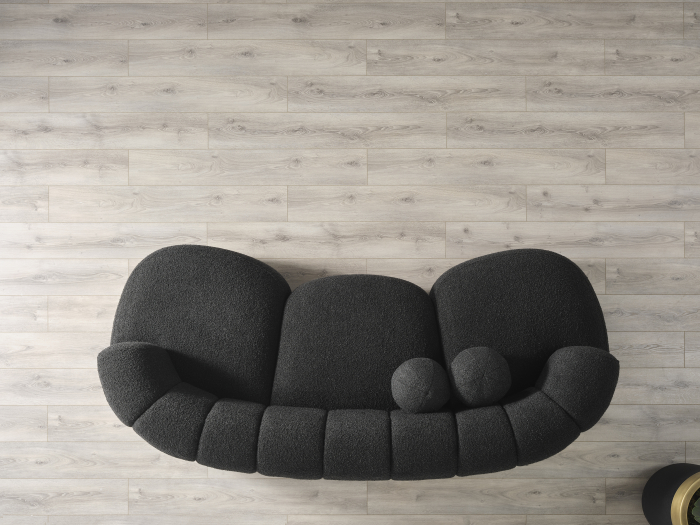 Canapea, 3 locuri, material textil boucle negru - DESIRE [6]