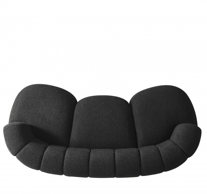 Canapea, 3 locuri, material textil boucle negru - DESIRE [2]