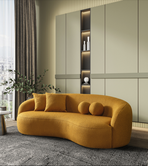 Canapea, 3 locuri, textil boucle - LISABONA [3]