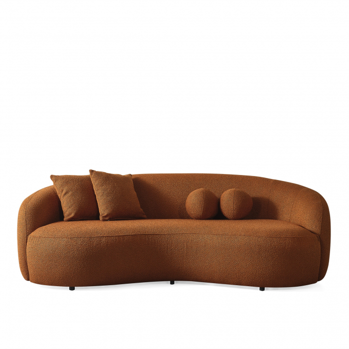 Canapea, 3 locuri, textil boucle castaniu - LISABONA [2]