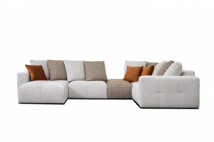 Canapea 4 locuri, alb murdar, 475 x 173 x 83 cm - ARNES [2]